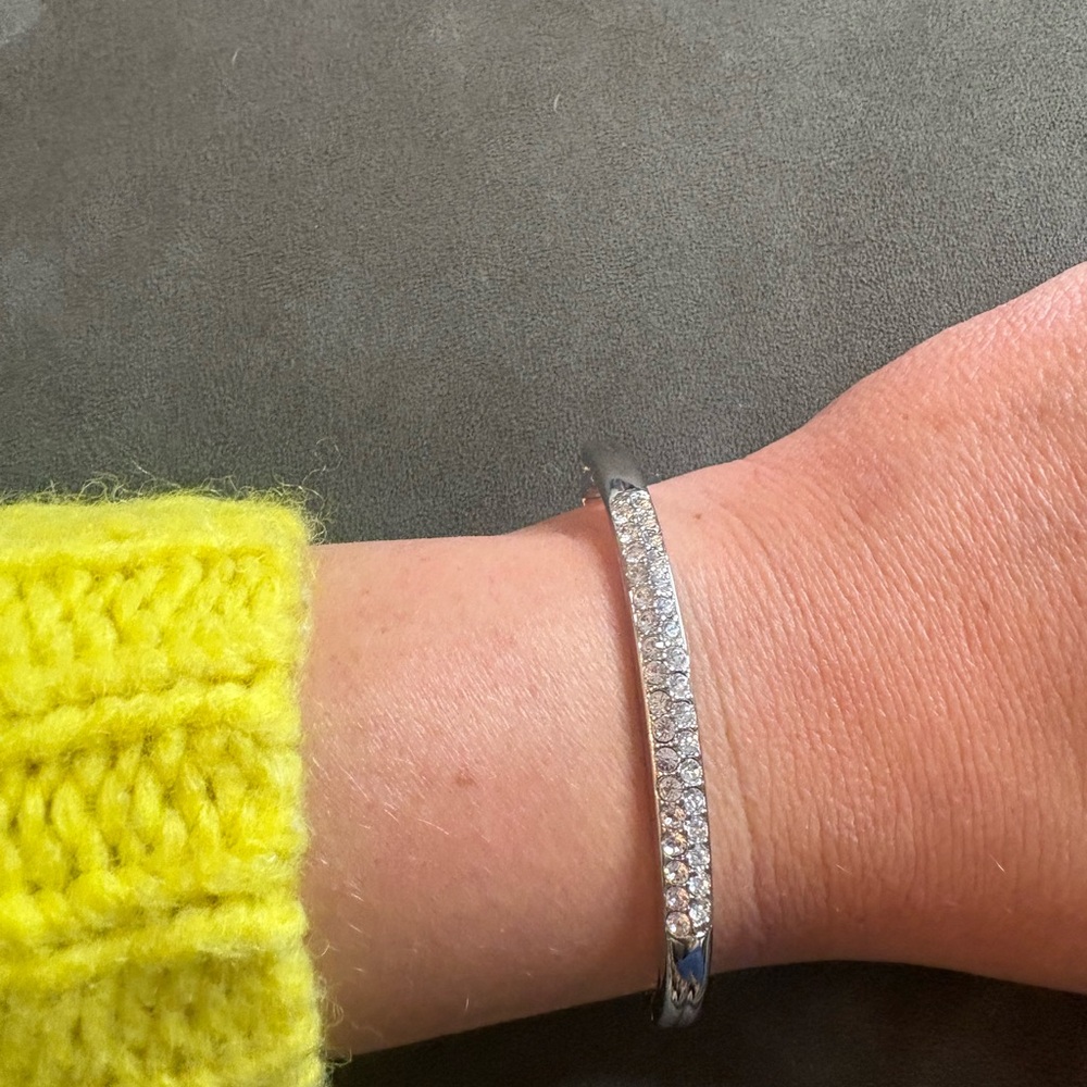 SWAROVSKI Silver Bangle with Crystal Accents